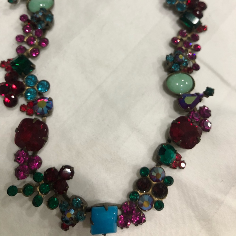 Vintage multi-colored crystal choker set